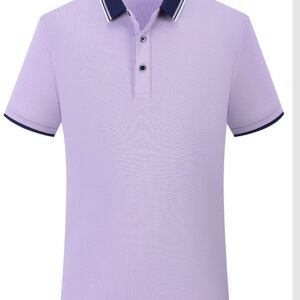 Polo De Travail D'été À Manches Courtes - Col Chemisier Lilas Clair