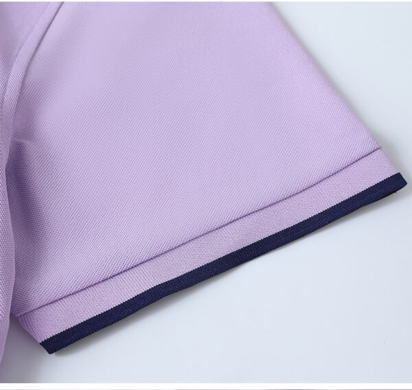 Polo De Travail D'été À Manches Courtes - Col Chemisier Lilas Clair – Image 3