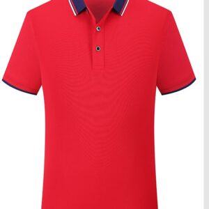 Polo De Travail D'été À Manches Courtes - Col Chemisier Rouge
