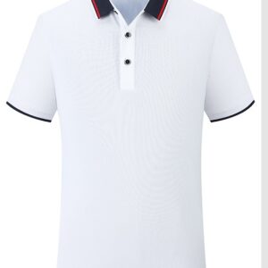 Polo De Travail D'été À Manches Courtes - Col Chemisier Blanc