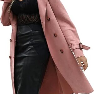 Veste Longue En Simili Suédine Femme (Printemps/Hiver) - Coupe-Vent Léger Tendance