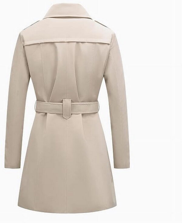 Trench Long Femme À Double Boutonnage, Longueur Genoux, Style Peacoat Pour Extérieur – Image 6