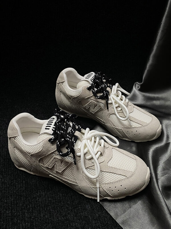 Chaussures De Sport Décontractées Rétro Pour Femmes,En Cuir Respirant,Couleur Blanche – Image 2