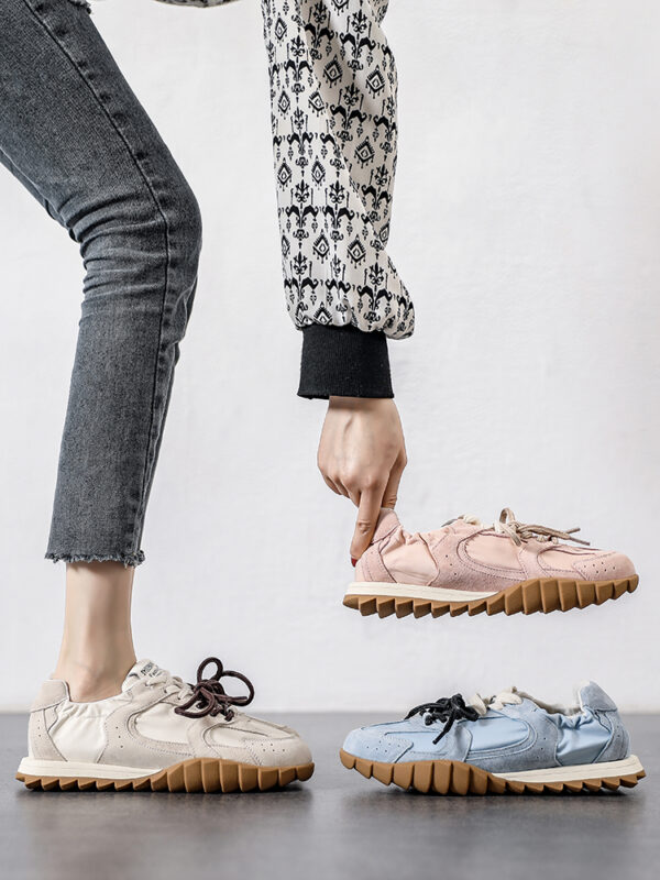 Nouvelles Chaussures D'été Pour Femmes,Surface En Mesh Respirant,Cuir,Chaussures Plates De Sport Décontractées,Couleur Beige – Image 2